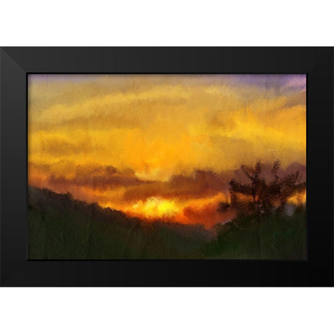 Sunset Black Modern Wood Framed Art Print by Kimberly, Allen
