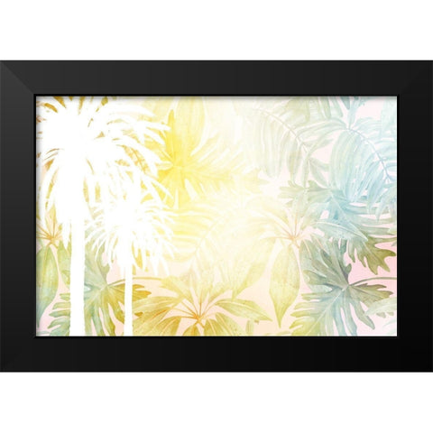 White Palms Black Modern Wood Framed Art Print by Kimberly, Allen