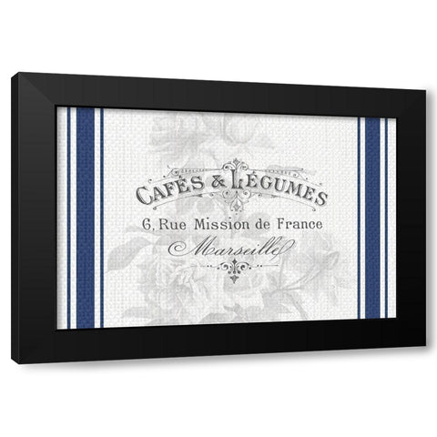 Cafes Black Modern Wood Framed Art Print by Kimberly, Allen