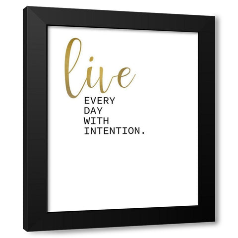 Live Enjoy 1 Black Modern Wood Framed Art Print by Kimberly, Allen
