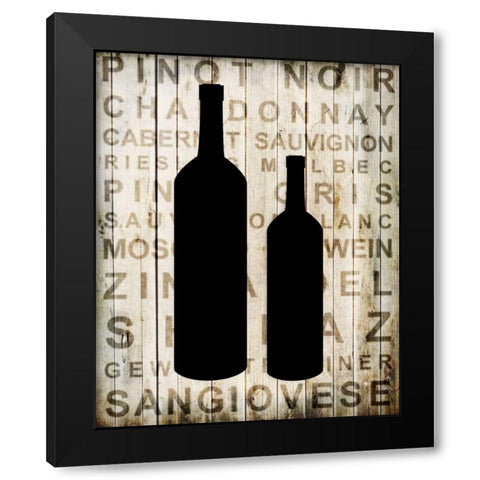 Wine Silhouette 2 Black Modern Wood Framed Art Print by Allen, Kimberly