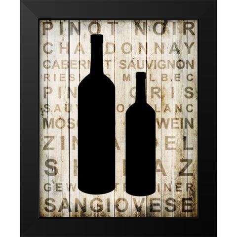 Wine Silhouette 2 Black Modern Wood Framed Art Print by Allen, Kimberly
