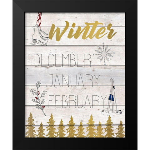 The Seasons 1 Black Modern Wood Framed Art Print by Kimberly, Allen