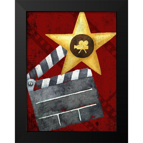 Movie Time 1 v2 Black Modern Wood Framed Art Print by Kimberly, Allen