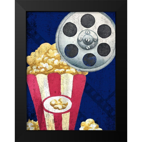 Movie Time 2  Black Modern Wood Framed Art Print by Kimberly, Allen