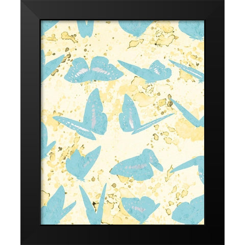Butterflies in Motion 2 Black Modern Wood Framed Art Print by Kimberly, Allen