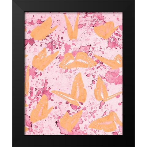 Butterflies in Motion 3 Black Modern Wood Framed Art Print by Kimberly, Allen