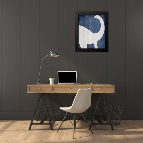 Dino 1 Black Modern Wood Framed Art Print by Kimberly, Allen