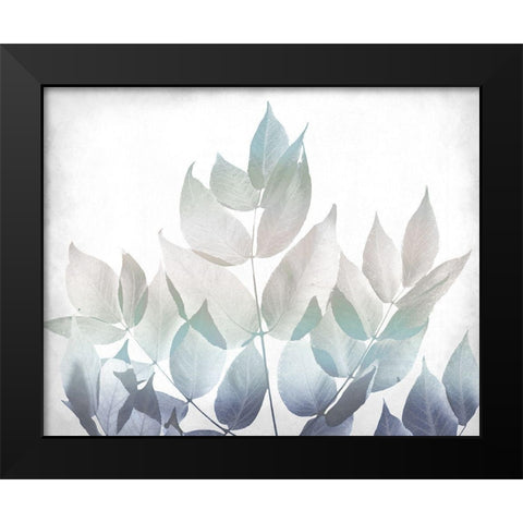Antiqued Leaves 1 v2 Black Modern Wood Framed Art Print by Kimberly, Allen