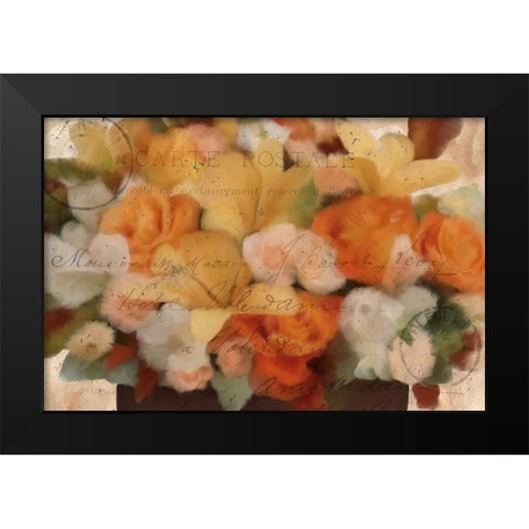 Carte Postale Fall Black Modern Wood Framed Art Print by Kimberly, Allen