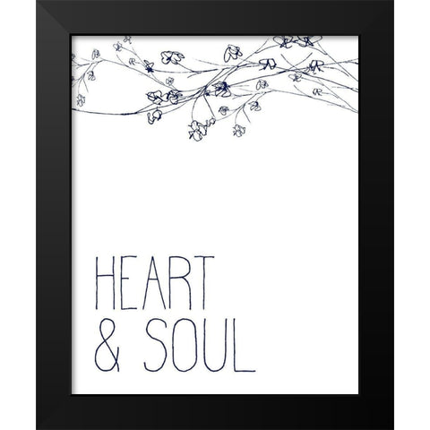 Heart and Soul Black Modern Wood Framed Art Print by Kimberly, Allen