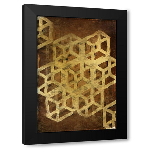 Geo Gold 1 Black Modern Wood Framed Art Print with Double Matting by Allen, Kimberly