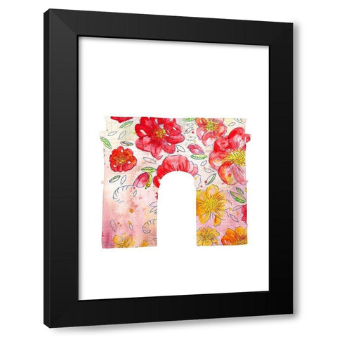 Arc Flowers Black Modern Wood Framed Art Print by Kimberly, Allen
