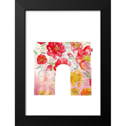 Arc Flowers Black Modern Wood Framed Art Print by Kimberly, Allen