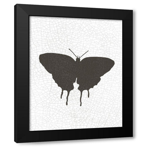 Crackle Wings 2 Black Modern Wood Framed Art Print with Double Matting by Kimberly, Allen