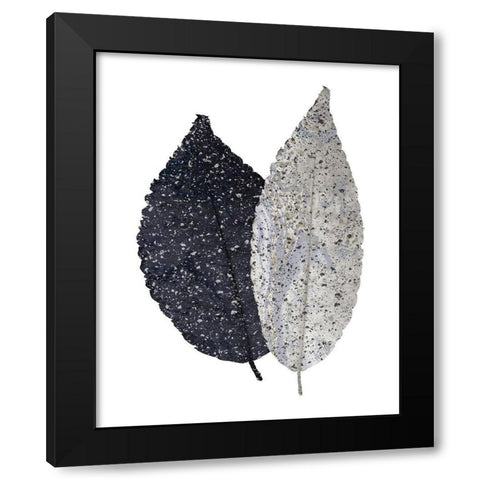 Spotted Leaves 2 Black Modern Wood Framed Art Print by Kimberly, Allen