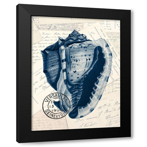 Shell Post 2 Black Modern Wood Framed Art Print with Double Matting by Kimberly, Allen