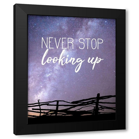 Never Stop Black Modern Wood Framed Art Print by Kimberly, Allen