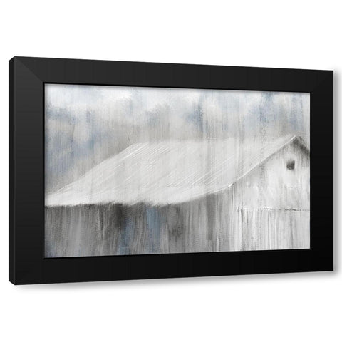 White Barn Black Modern Wood Framed Art Print by Kimberly, Allen