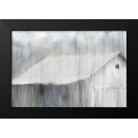 White Barn Black Modern Wood Framed Art Print by Kimberly, Allen