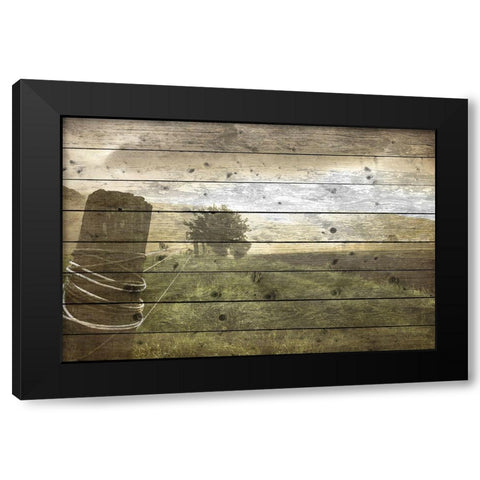 Sunset on the Field Black Modern Wood Framed Art Print with Double Matting by Kimberly, Allen