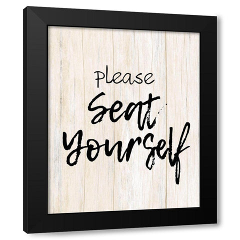 Seat Yourself Black Modern Wood Framed Art Print by Kimberly, Allen