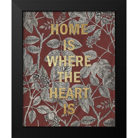 Home is Where Black Modern Wood Framed Art Print by Kimberly, Allen