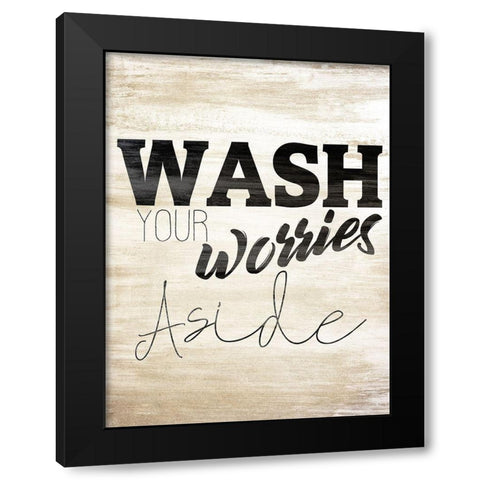 Wash 1 Black Modern Wood Framed Art Print with Double Matting by Kimberly, Allen