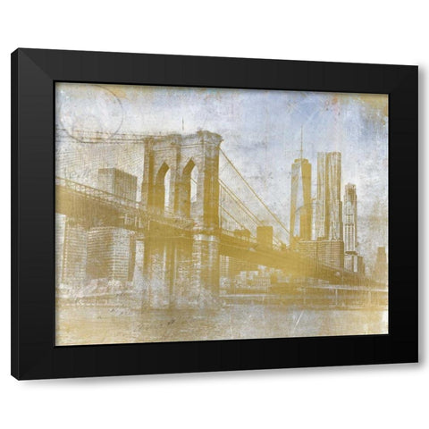 Golden Lets Cross Black Modern Wood Framed Art Print with Double Matting by Allen, Kimberly
