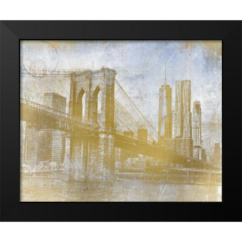 Golden Lets Cross Black Modern Wood Framed Art Print by Allen, Kimberly