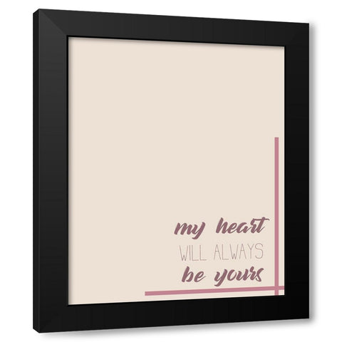 My Heart Black Modern Wood Framed Art Print by Kimberly, Allen