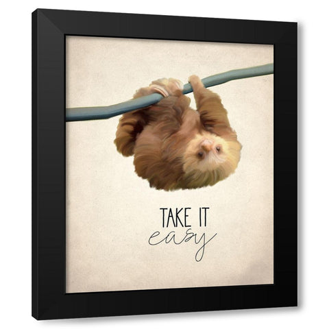 Take it Easy Black Modern Wood Framed Art Print by Kimberly, Allen