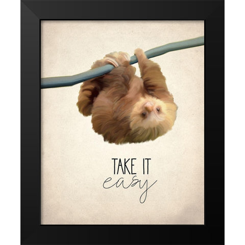 Take it Easy Black Modern Wood Framed Art Print by Kimberly, Allen