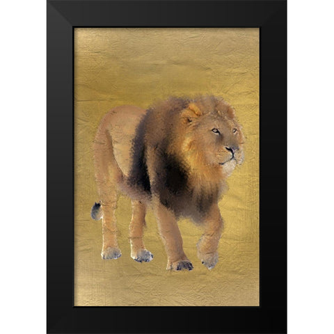 Lion Gold Black Modern Wood Framed Art Print by Kimberly, Allen