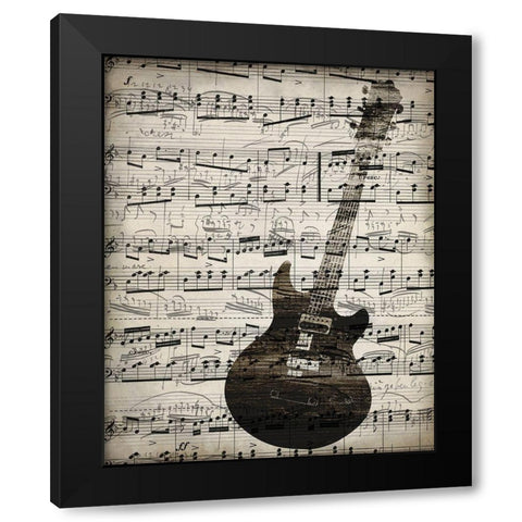 Music Sheets 3 Black Modern Wood Framed Art Print with Double Matting by Kimberly, Allen