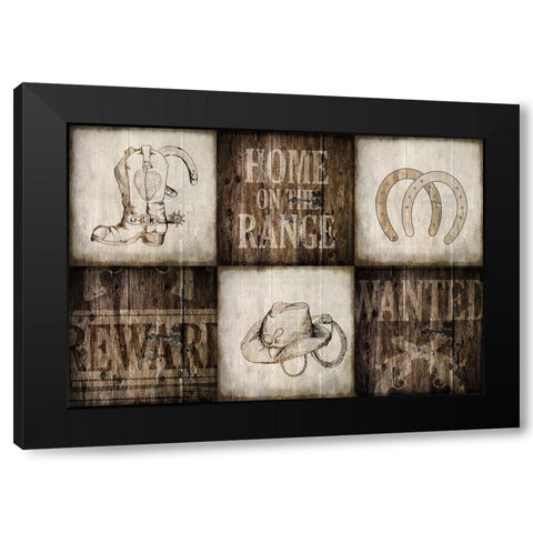 Home On The Range Black Modern Wood Framed Art Print by Kimberly, Allen
