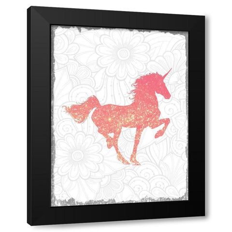 Glitter Pink 1 Black Modern Wood Framed Art Print with Double Matting by Kimberly, Allen