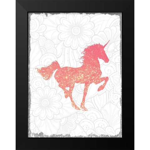 Glitter Pink 1 Black Modern Wood Framed Art Print by Kimberly, Allen