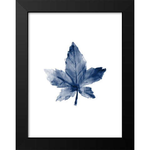 Navy Leaf Print 1 Black Modern Wood Framed Art Print by Kimberly, Allen