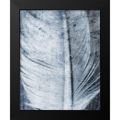 Up Close Feather 1 Black Modern Wood Framed Art Print by Kimberly, Allen