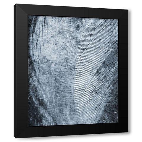 Up Close Feather 2 Black Modern Wood Framed Art Print with Double Matting by Kimberly, Allen