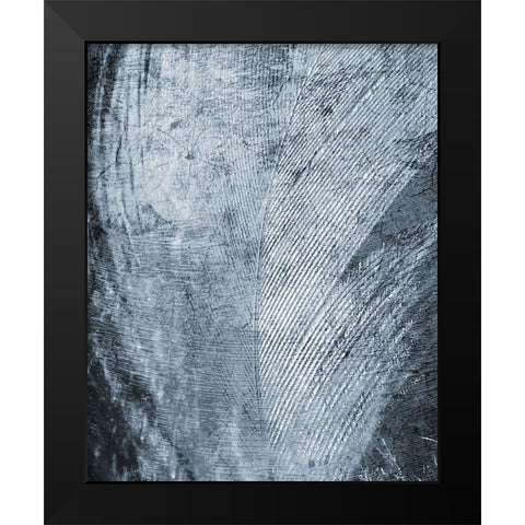 Up Close Feather 2 Black Modern Wood Framed Art Print by Kimberly, Allen