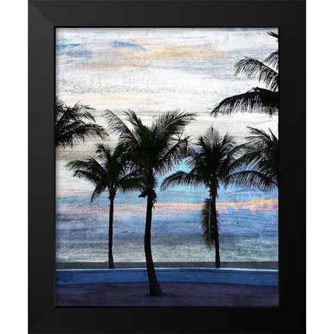 Sunset at the Beach 1 Black Modern Wood Framed Art Print by Kimberly, Allen