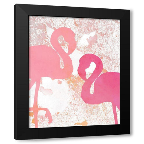 Flamingos 1 Black Modern Wood Framed Art Print by Kimberly, Allen