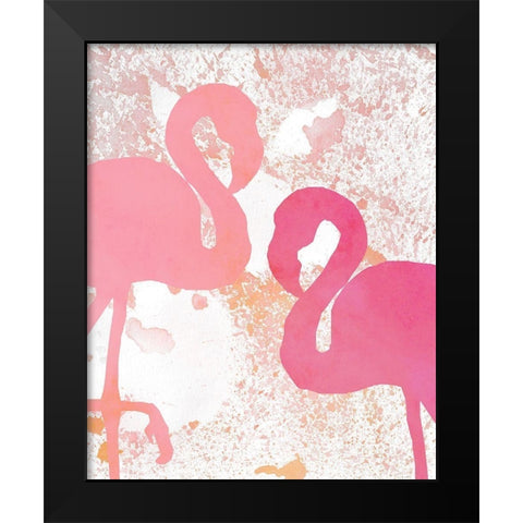 Flamingos 1 Black Modern Wood Framed Art Print by Kimberly, Allen