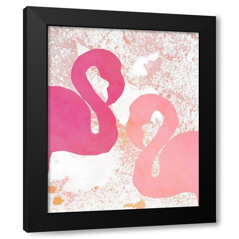 Flamingos 2 Black Modern Wood Framed Art Print by Kimberly, Allen