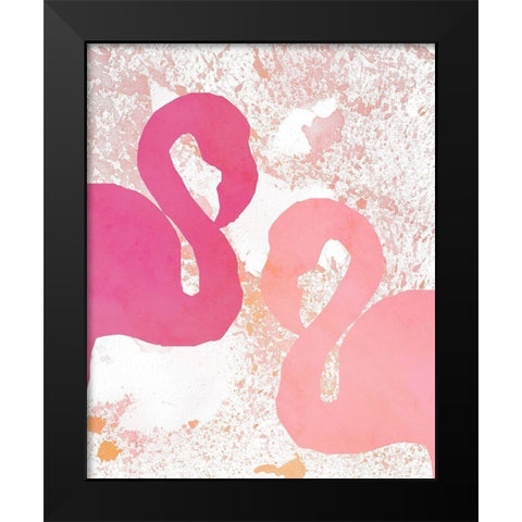 Flamingos 2 Black Modern Wood Framed Art Print by Kimberly, Allen