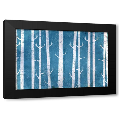 Blue In the Birches Black Modern Wood Framed Art Print by Allen, Kimberly