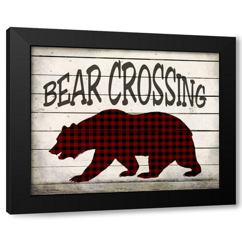 Bear Crossing Black Modern Wood Framed Art Print with Double Matting by Kimberly, Allen