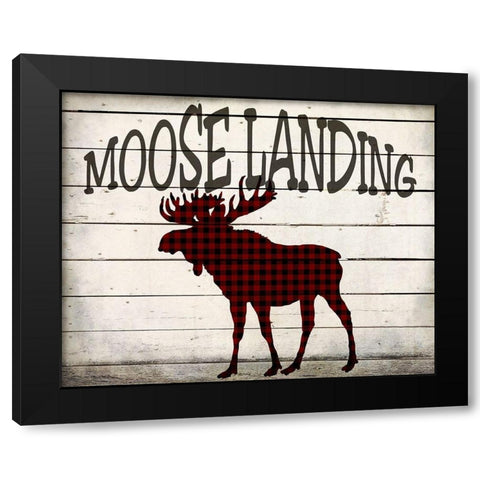 Moose Landing Black Modern Wood Framed Art Print with Double Matting by Kimberly, Allen